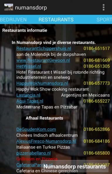 numansdorp info app preview restaurants